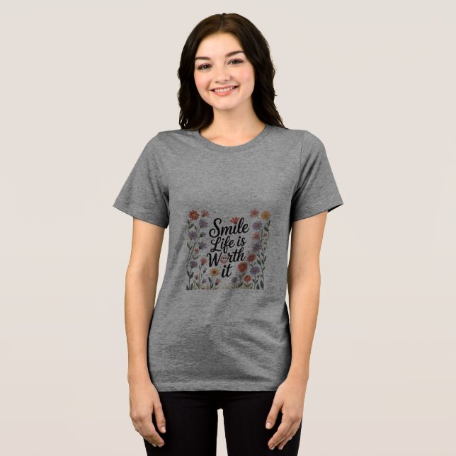 Camiseta feminina - Sorriso de vida (Frente Completa)