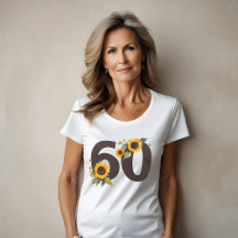 Camiseta Feminina Sunflowers Sixty - Aniversário d