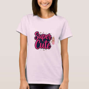 Camiseta Feminina Super Fofa com Coração Estétic