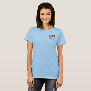 Camiseta feminina Surf Magnet azul com bolso