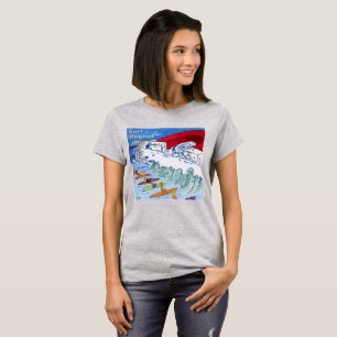 Camiseta feminina Surf Magnet cinza