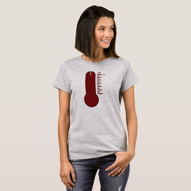Camiseta Feminina Termômetro do Estresse (Frente Completa)