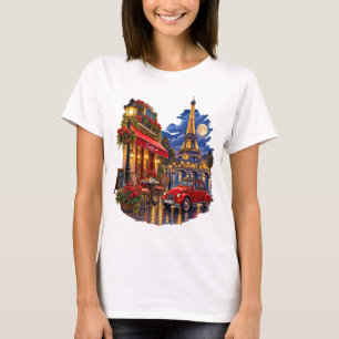 Camiseta Feminina Torre Eiffel Café Vintage Paris