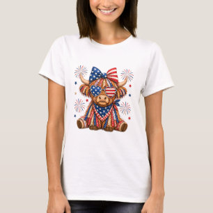 Camiseta Feminina Touro da Bandeira Americana