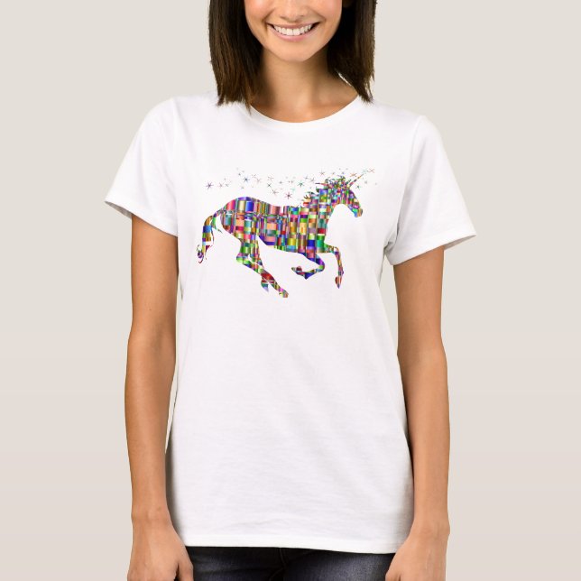 Camiseta Feminina Unicorn Magic Pixel (Frente)