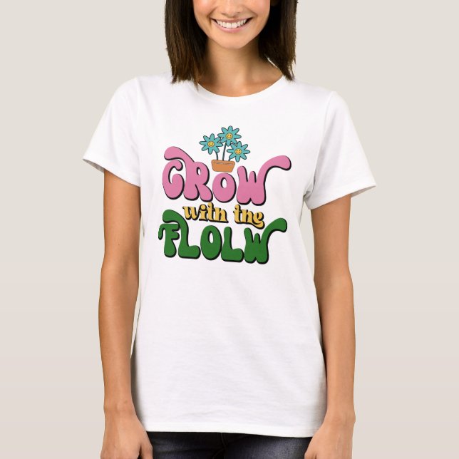 Camiseta feminina, vá com a Camiseta de escoamento (Frente)