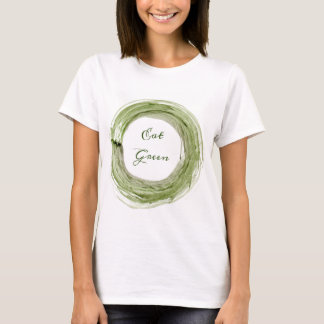 Camiseta feminina vegan Coma Slogan Verde