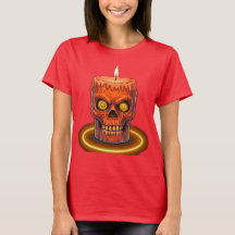 Camiseta Feminina Vela de Caveira Derretendo Gótic