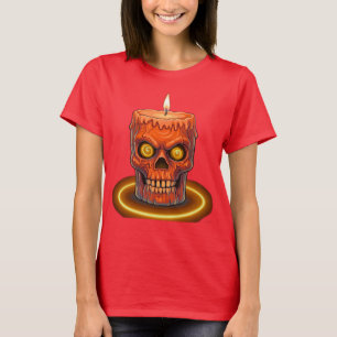 Camiseta Feminina Vela de Caveira Derretendo Gótic