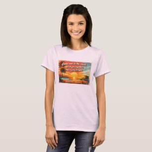 Camiseta Feminina Venha para a Costa
