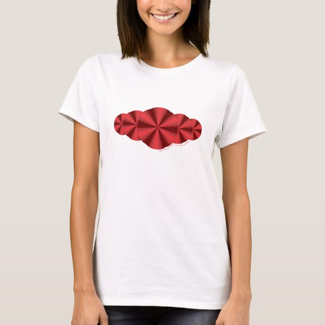 Camiseta Feminina Vermelha Ilusão Óptica Luz (Frente)
