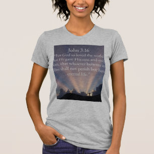 Camiseta Feminina Versículo Bíblico João 3:16