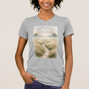 Camiseta Feminina Versículo da Bíblia João 3:16