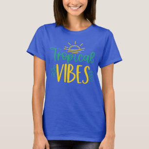 Camiseta Feminina Vibrações Tropicais de Verão no
