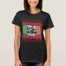 Camiseta Feminina Vintage Racing Checkered Flag