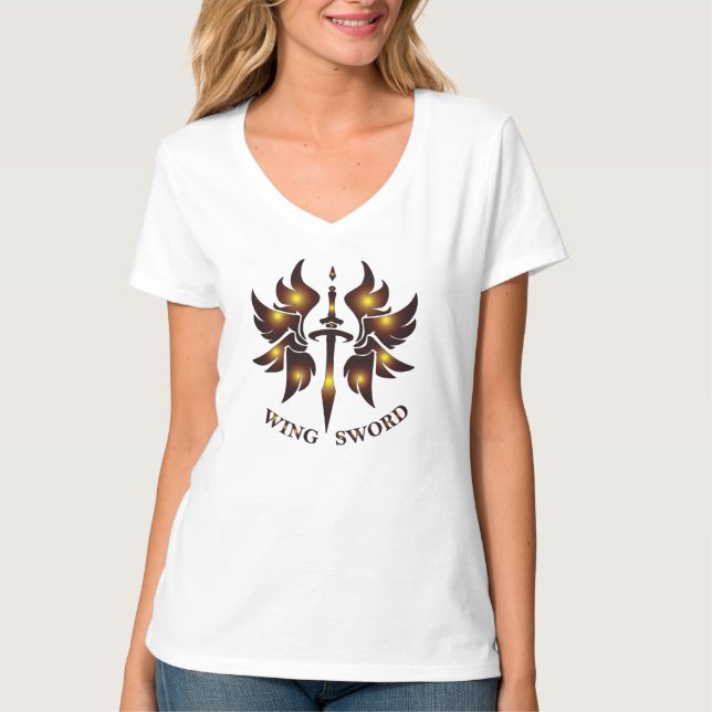 Camiseta Feminina WING SWORD em V (Frente)