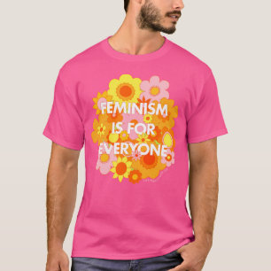 Camiseta Feminismo É Para Todos Groovy Floral Impressão A P