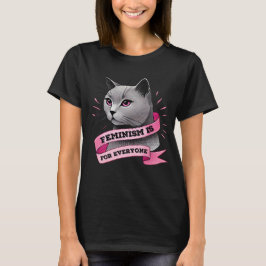 Camiseta Feminismo É Para Todos Um Gato Pro Feminismo