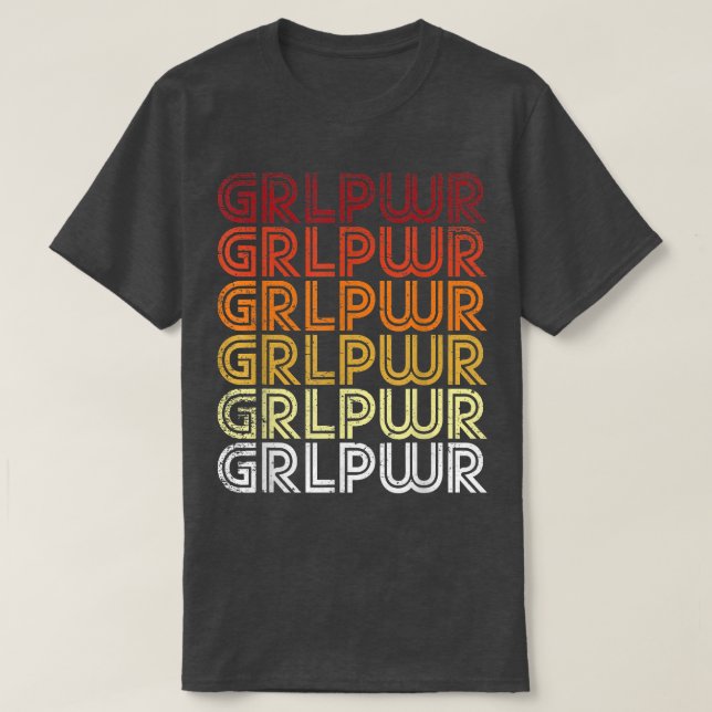 Camiseta Feminismo no Poder das Meninas Slogan Retro Femini (Frente do Design)