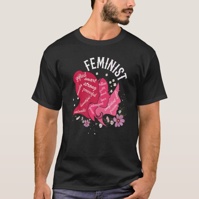 Camiseta Feminismo Poderoso Inteligente e Amigos de Direito (Frente)