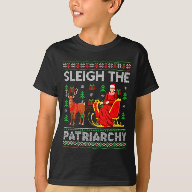 Camiseta Feminist Ruth Bader Ginsburg Rbg Xmas Sleigh The P (Frente)