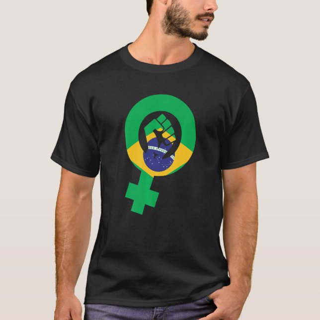 Camiseta Feminist Symbol Brazil Flag (Frente)