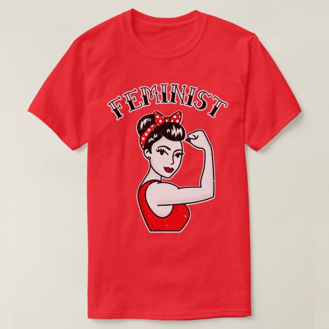 Camiseta Feminista bonita Latina Rosie a tatuagem do ribedo (Frente do Design)