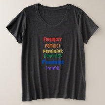 camiseta feminista do orgulho "mais tamanho"