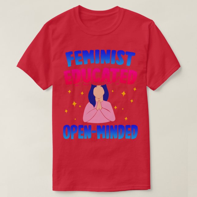 Camiseta Feminista Educada e de mente Aberta (Frente do Design)