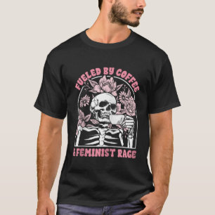 Camiseta Feminista Esqueleto Alimentado pela Fúria Feminist