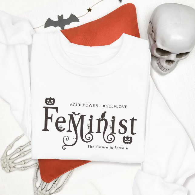 Camiseta Feminista Gothia Halloween Menina Autoamada (#girlpower #feminist #thefutureisfemale #halloween #gothic)
