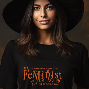 Camiseta Feminista Gótico Dark Academia Poder Feminino Amor