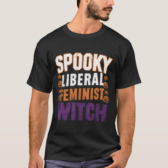 Camiseta Feminista Liberal De Bruxas Halloween Feminista Pa (Frente)