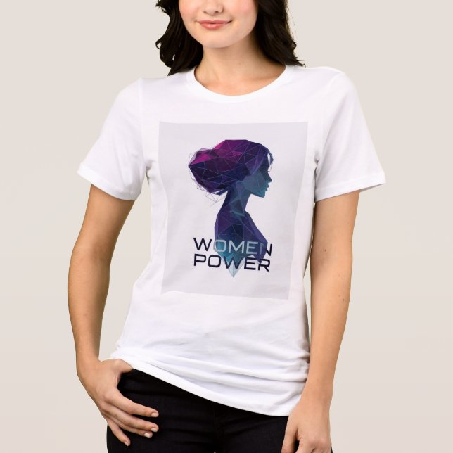 Camiseta Feminista Low Poly Mulheres Poderosas Art (Frente)