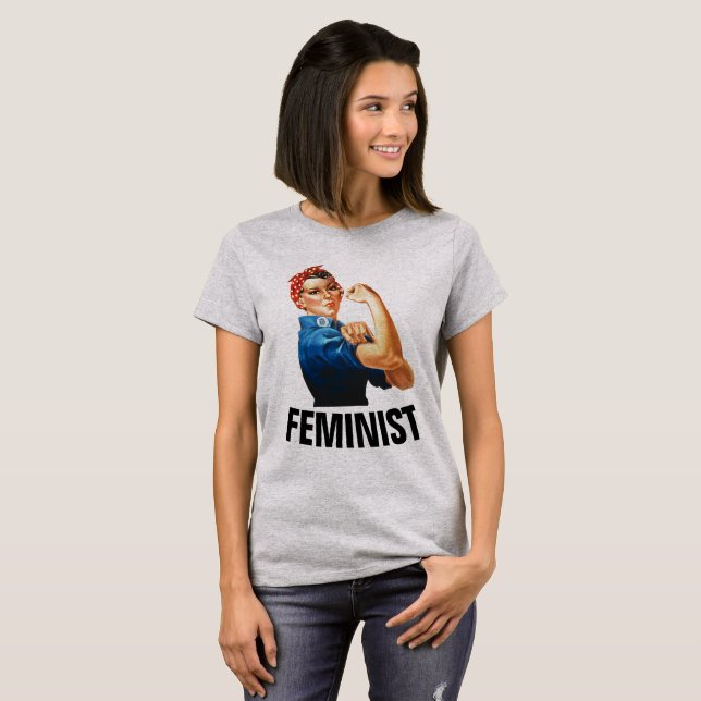 Camiseta FEMINISTA, Rosie, as T-shirts do ribeiro (Frente Completa)