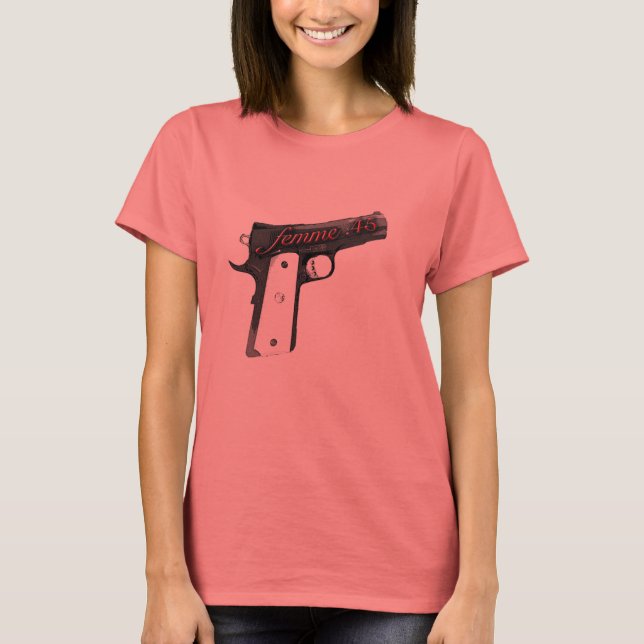 Camiseta femme.45 de nervos (Frente)