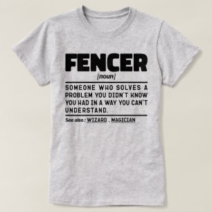 Camiseta Fencer Noun Fencer Instrutor de Cerca Funny Maker