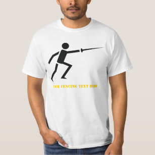 Camiseta Fencer, personalizado de vedação da silhueta preta