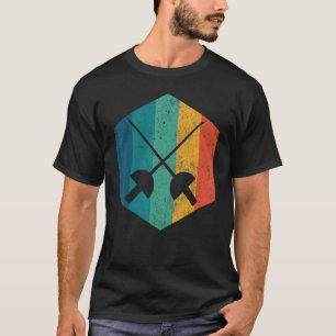 Camiseta Fencer Vintage Retro Sabers de Vantagem de Cerca