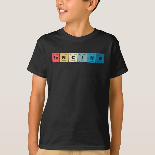 Camiseta Fenciação de Elementos Periódicos Nerd Engraçado Q (Frente)