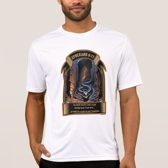 Camiseta Fendas Em Sua Fundação Efésios 6:11 (Frente)