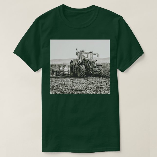 Camiseta Fendt Trator Plowing in the Surrey Colinas UK (Frente do Design)
