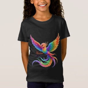 Camiseta Fenix Arco-íris Personalizada Nome Data de Nascime