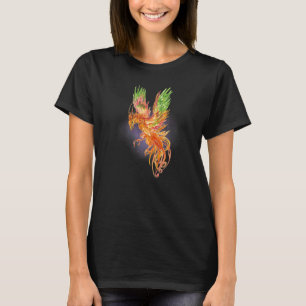 Camiseta Fênix Ascendente Aquarela Fantasia Mítica Mística