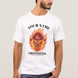 Camiseta Fenix de Chama Personalizada do Bombeiro Crânio Re
