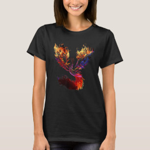 Camiseta Fênix fogo pássaro renascimento erguendo-se das ci