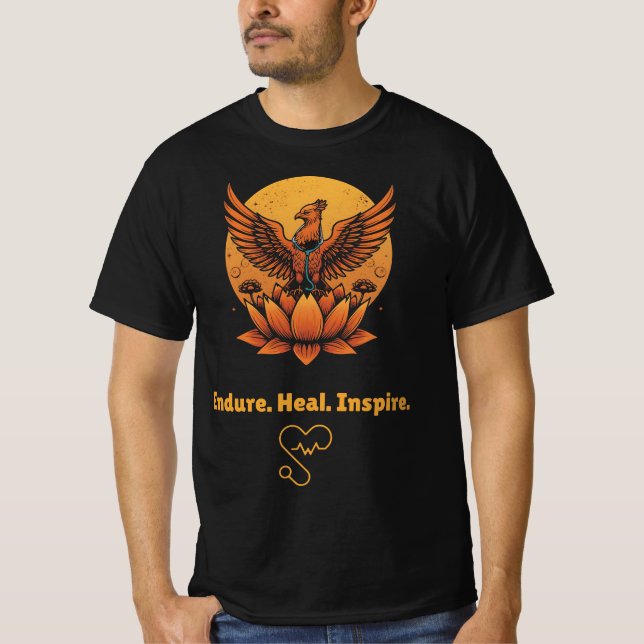 Camiseta Fênix Lotus Moon - Procedimento. Cura. Inspire. Re (Frente)