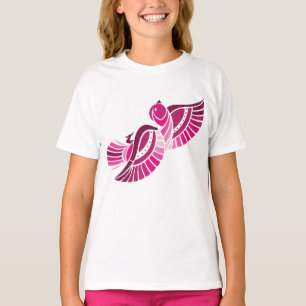 Camiseta Fênix Magenta Estilizada Ave Rosa Tribal