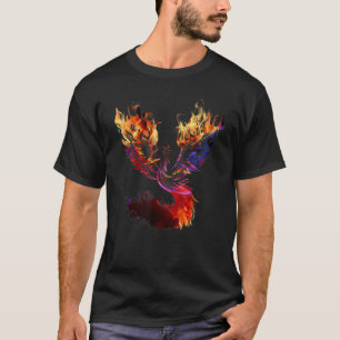 Camiseta Fênix pássaro de fogo renasce erguendo-se das cinz