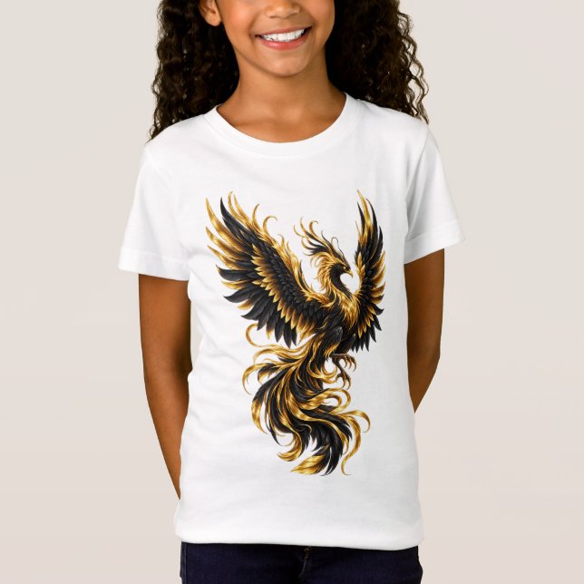 Camiseta Fênix Preto e Dourado – Renascimento e Poder Luxuo (Frente)